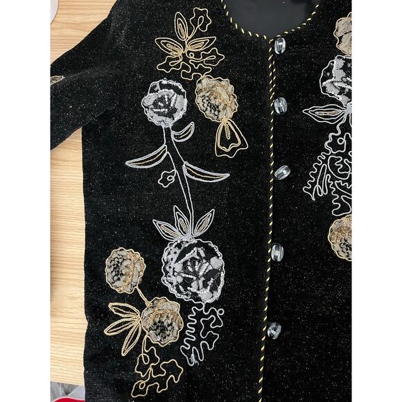 Drapers And Damons Women’s Vintage Glimmer Glitter Evening Jacket Size L Vintage - Picture 15 of 16